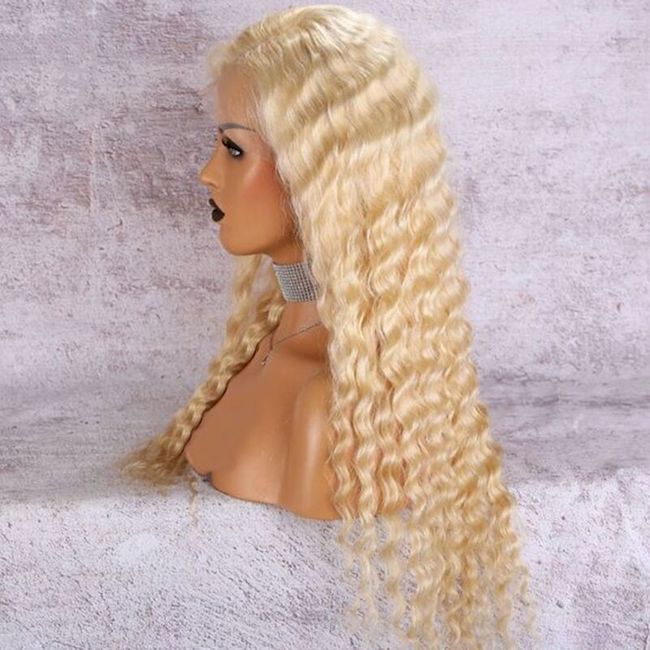 Wholesale 613 transparent lace Wig  Deep Wave Frontal  13*4 13*6  and 2*6 4*4 5*5 6*6 7*7 Closure  Wig  100% Human Raw Hair