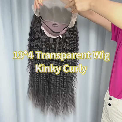 Kinky Curly Transparent  Lace 13*4 13*6 360 Frontal  4*4 5*5 6*6 7*7 Closure  Wig  100% Human Raw Hair Top Raw A+