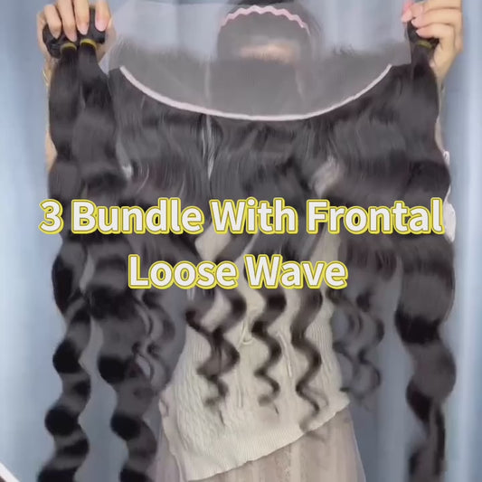 Loose Wave Frontal and Closure Lace Transparent HD Lace Small Knots 100%  Raw Hair